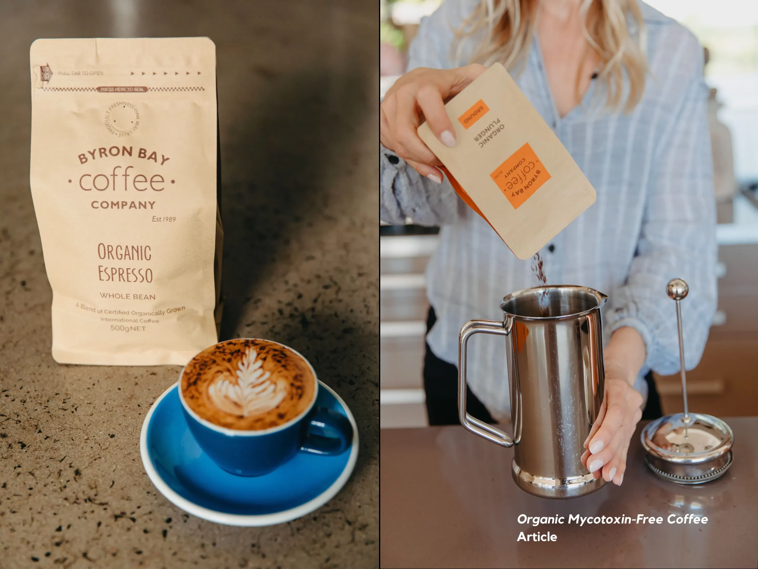 Espresso Coffee and Plunger Coffee being made