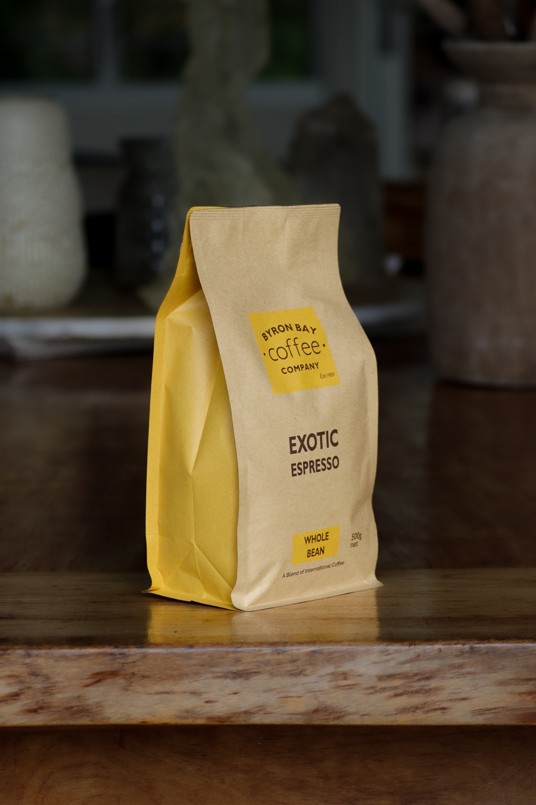 500g yellow bag of Exotic specialty espresso coffee