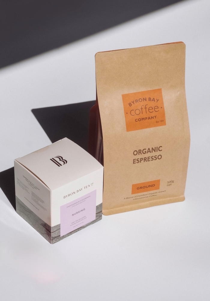 Organic Coffee and Byron Bay locally made tea