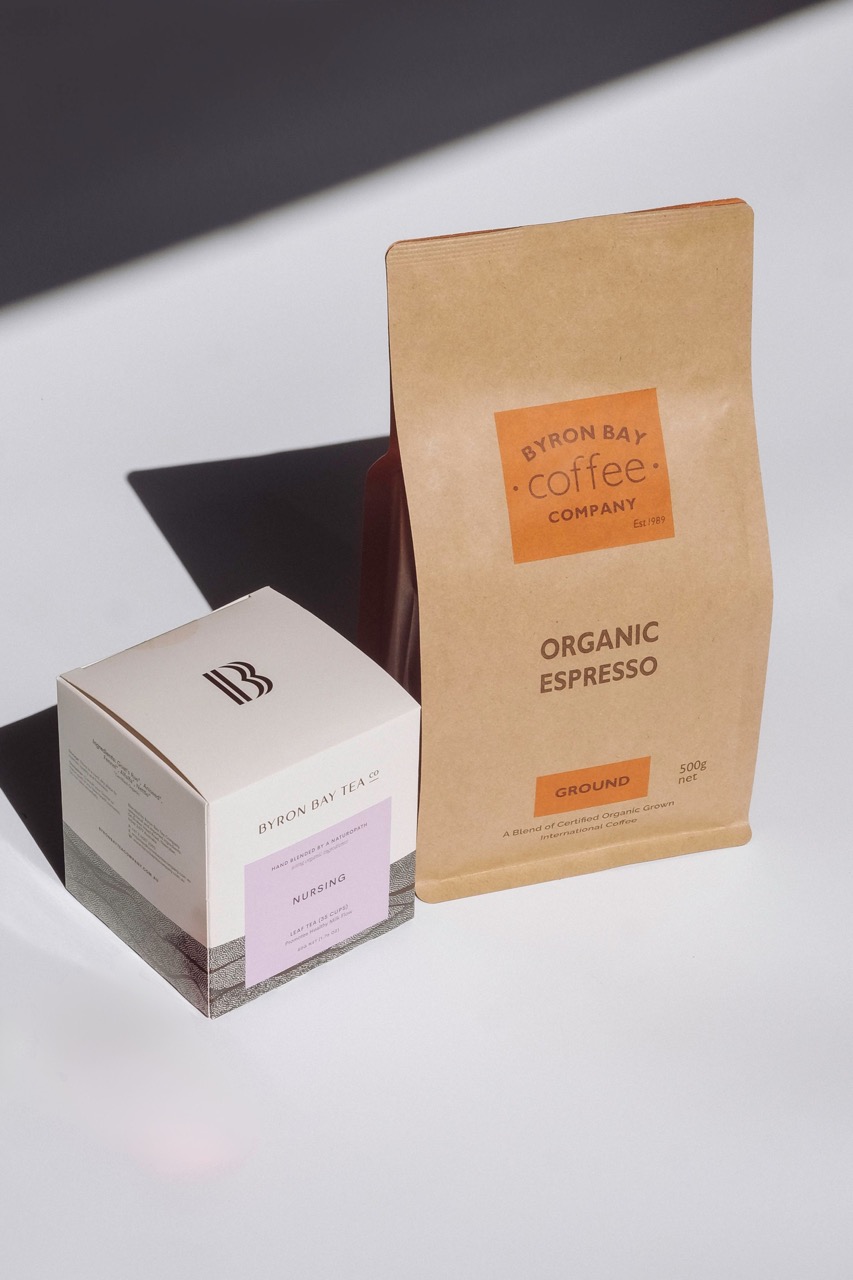 Organic Coffee and Byron Bay locally made tea
