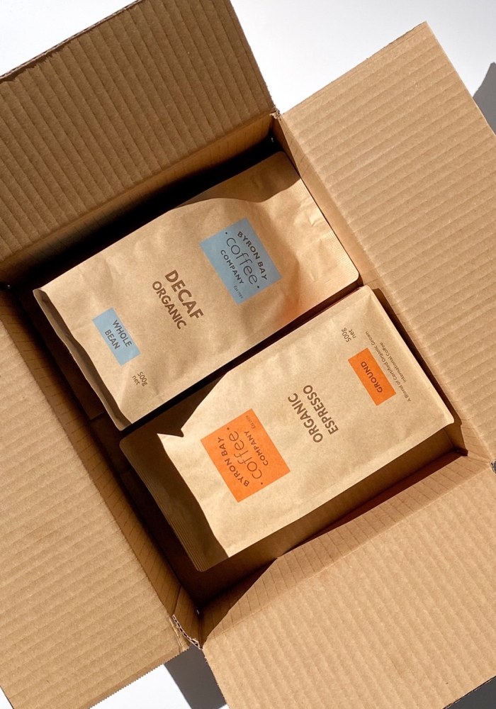 Box of Organic and Mycotoxin Free Coffee and decaf