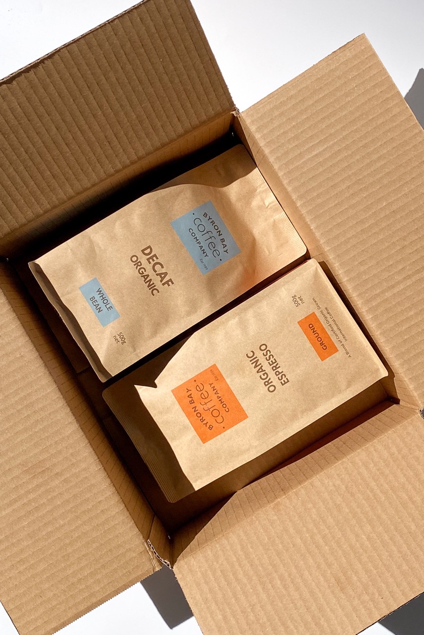 Box of Organic and Mycotoxin Free Coffee and decaf